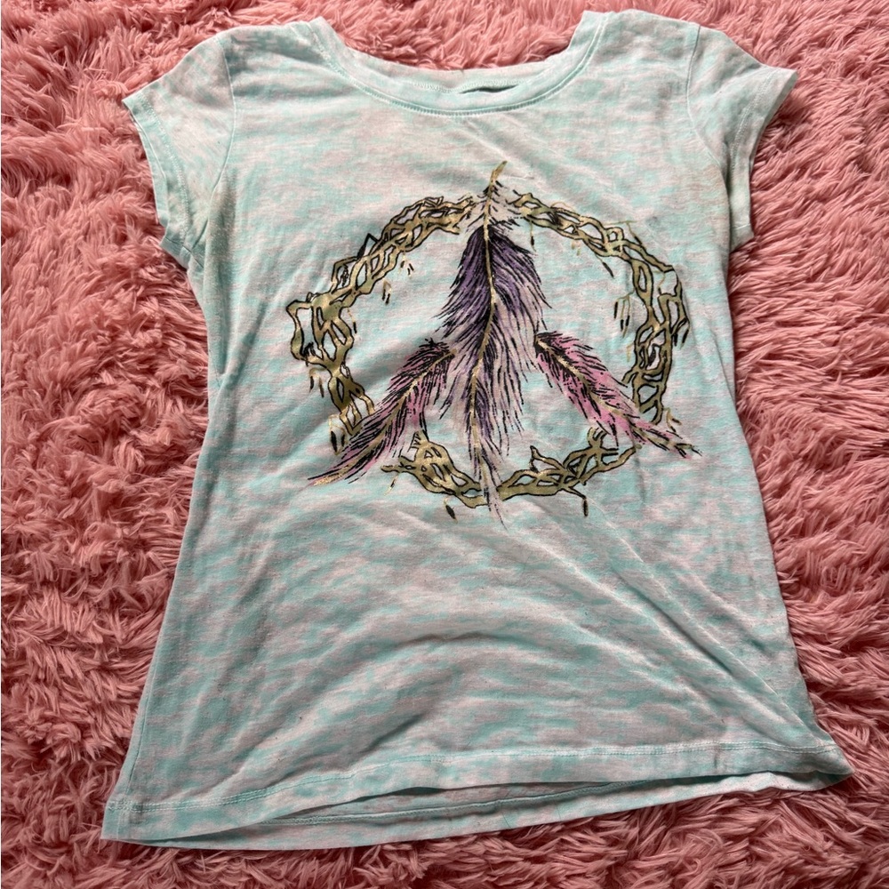 Feather Print Graphic T-Shirt